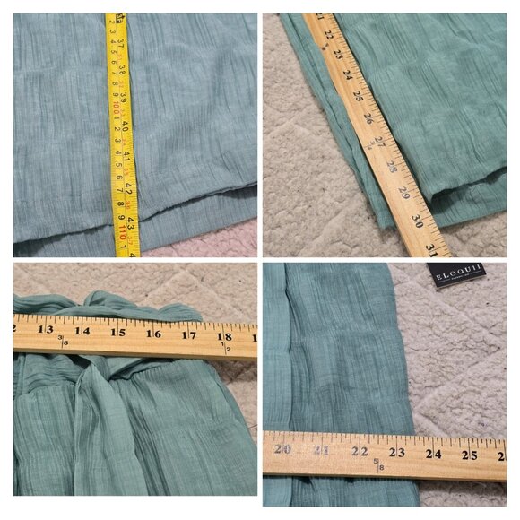 Eloquii Womens Green 2 Pcs Set Cropped Tie Front Top Sz 18 Wide Leg Pants Sz 14 - Picture 10 of 12